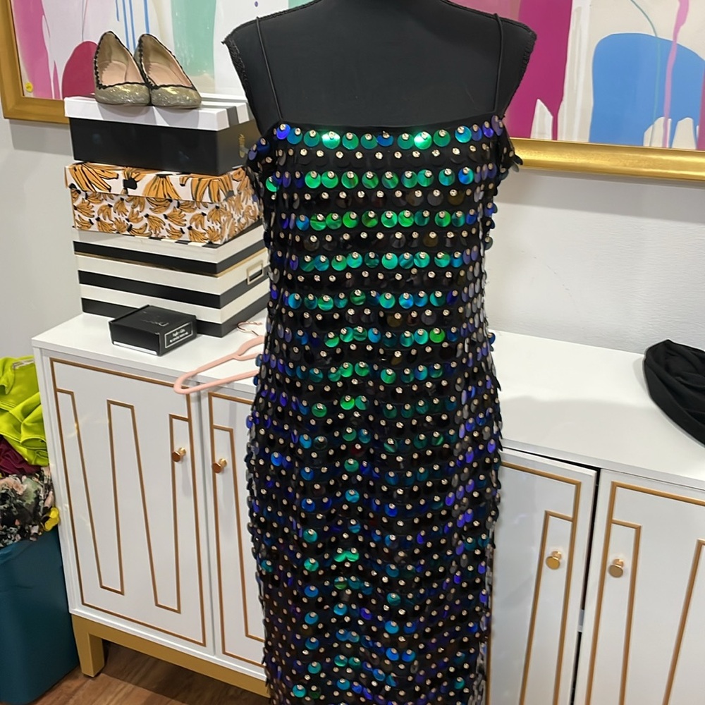 Glamorous Sequin Maxi Dress - Blue and Green - Picture 5 of 5